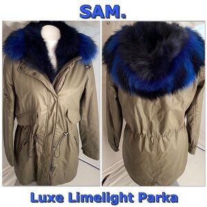 SAM Limelight Parka army green and blue winter coat L
